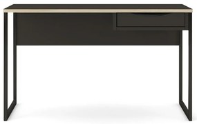 Czarne biurko Tvilum Function Plus, 130 x 48 cm