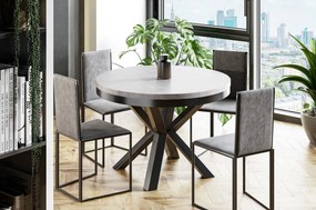 Okrągły stół rozkładany industrialny Narvic 100-176 cm