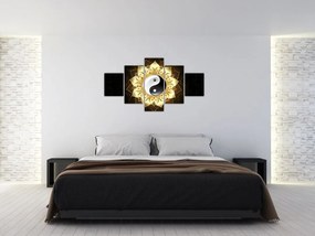 Obraz - Złoty Yin-Yang (125x70 cm)