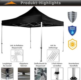 INSTENT PRO Namiot ogrodowy , 3 x 3 m, 2 boki, czarny