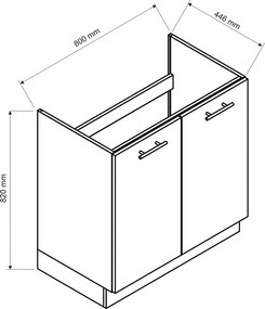 Szafka kuchenna pod zlew 80 cm beż piaskowy - Skania 17X