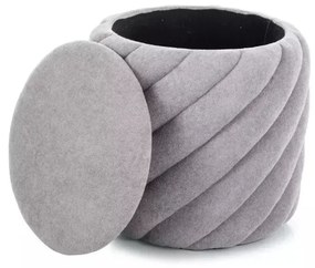 Szary puf PELARO z przestrzenią do przechowywania 42x42 cm