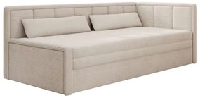 Sofa rozkładana z funkcją spania FULGEO beżowa prawa ELTAP