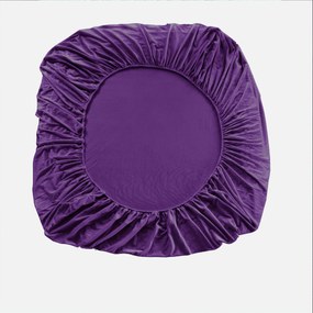 PrzytulneMieszkanie.pl Prześcieradło z mikropluszu SOFT 90x200 cm ciemnofioletowe