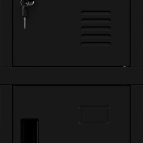 Szafa skrytkowa socjalna BHP czarna: ROBERT 1360 x 1720 x 450 mm