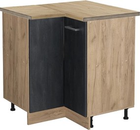 Szafka narożna czarny beton 75.6x60x81.6 r-line