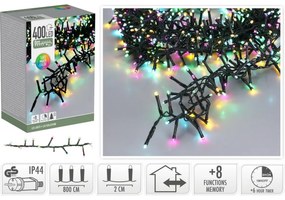 Zewnętrzny łańcuch świetlny Macaron, 8 m 400 diod LED, (ziel., pomar., nieb., różowy), timer, IP44, 8 m
