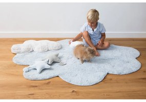 Jasnoniebieski bawełniany dywan dziecięcy tkany ręcznie odpowiedni do prania 110x170 cm Puffy Dream – Lorena Canals