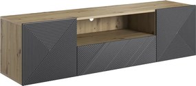 Szafka RTV wisząca z szufladą Asha 167 cm - artisan / rivier stone mat