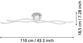 Lampa sufitowa LED w kolorze srebra 16x108,5 cm RONCADE – EGLO