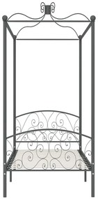 Szare metalowe łóżko z baldachimem 100x200 cm P8-A22