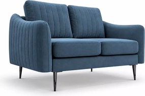 Kanapa Valoris 2-osobowa welur – elegancka sofa wolnostojąca z metalowymi nogami