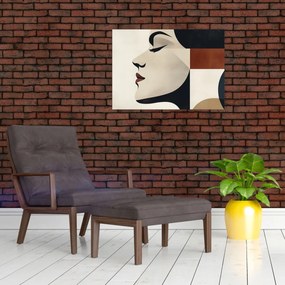 Obraz na szkle - Kobieta z profilu (70x50 cm)