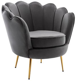 Fotel DANDELION z weluru – kolor antracytowy marki Pascal Morabito