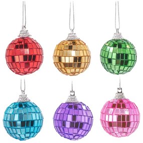 Szklane ozdoby świąteczne zestaw 6 szt. ø 4 cm Mirror Disco – Sass &amp; Belle