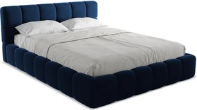 Łóżko 180 x 228 - z weluru - królewski niebieski - NALU
