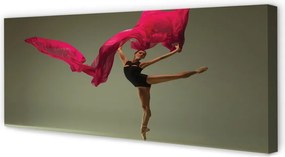 Zdjęcie na płótnie Baletnica z Różowym Materiałem