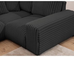 Ciemnoszary sztruksowy narożnik (prawostronny/w kształcie litery U) Justin – Ropez