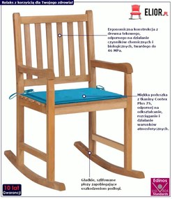 Fotel bujany z niebieską poduszką L9-B37