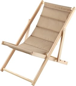 KADAX Leżak plażowy z poduszką Troia, cappucino