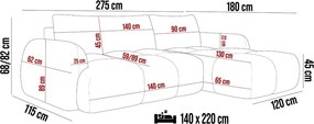 Narożnik WIND S z funkcją spania, poduszkami i pojemnikiem na pościel NOVORNEVER 01 WERSAL