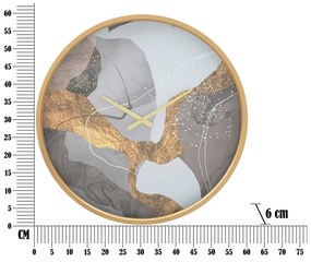 Szary zegar ścienny Mauro Ferretti Art, ø 60 cm