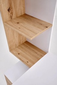 Biurko komputerowe MISO białe/dąb artisan z regałem HALMAR