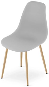 Prostokątny stół z 4 szarymi krzesłami B2-D56