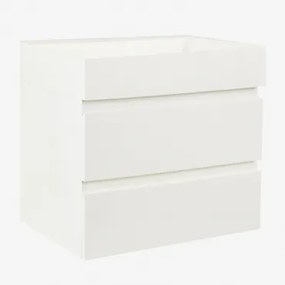 Zestaw Wiszących Mebli Łazienkowych Z Drewna I Forniru Jesionowego Zintegrowany Z Umywalką Ona Biała & Bezlusterkowiec & - Sklum