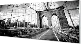 Panel szklany do Kuchni Most na Tle Wieżowców
