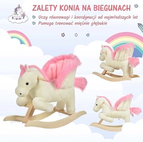 HOMCOM Koń na biegunach dla dzieci z odgłosami