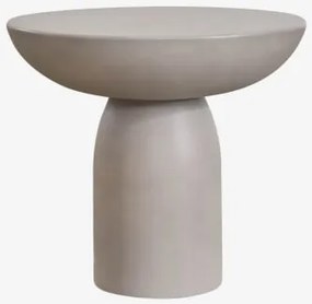 Stolik Pomocniczy Ogrodowy Okrągły Ø50 Cm Z Cementu Zenadia Sand Grey - Sklum
