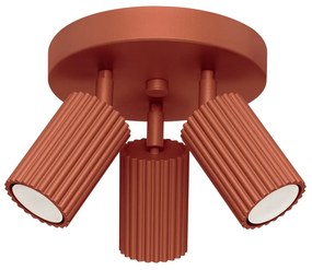 Plafon trzypunktowy KARBON 3P ochra czerwona okrągły SOLLUX  LIGHTING