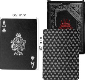 Karty pokerowe plastikowe - czarne / srebrne