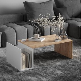 Stolik kawowy gold power dąb/biały 100x50x32.9 avento