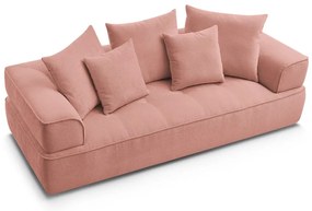Różowa sofa z tkaniny szenilowej 237 cm Whesley – Bobochic Paris