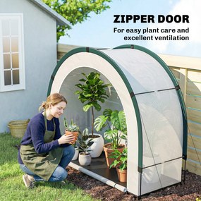 Outsunny Szklarnia z kopułowym dachem, składana foliowa szklarnia 200 x 80 x 164 cm Zielona | Aosom PL