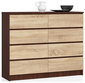 Klasyczna komoda z szufladami wenge + dąb sonoma - Sarleto 3X
