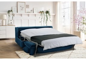 Niebieska sztruksowa rozkładana sofa 184 cm Isadora – Bobochic Paris