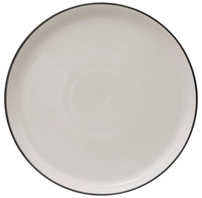 Talerze obiadowe porcelanowe ALIX, czarna obwódka, 6 sztuk x Ø 27 cm
