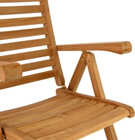 Divero 2 krzesła ogrodowe teakowe z regulacją i składaniem