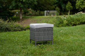 Pufa ogrodowa z szarego technorattanu