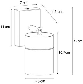 Kinkiet zewnętrzny czarny AR70 regulowany IP44 - Solo