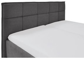 Antracytowe łóżko dwuosobowe ze schowkiem ze stelażem 200x200 cm Paulo – Meise Möbel
