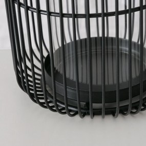 Lampion metalowy ze szklanym wkładem CINDY, 14 - 20 cm