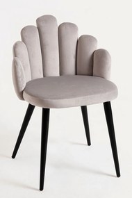 Rcznie aksamitne krzeso z czarnymi nogami