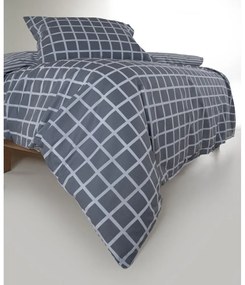 Szara pościel jednoosobowa z bawełny renforcé 140x200 cm Linear Calm Geometric – Mila Home Luxury