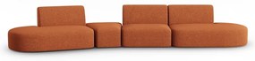 Sofa z tkaniny szenilowej lewostronna w kolorze terakoty 428 cm Paolo – Milo Casa