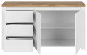 Komoda VILGO 2D3S, błyszczący biały