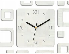 Zegar na ścianę nowoczesny naklejany ozdobne elementy cichy mechanizm loft